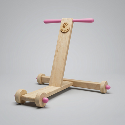 Wooden Push Walker and Montessori Peg-People Car combo for ages 0-3