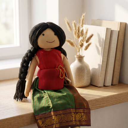 Meena-Nourisher Handmade Traditional Indian Doll  (Ages 1+)