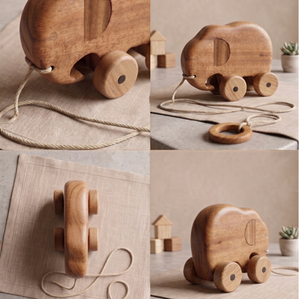 Elephant Pull Along Wooden Toy