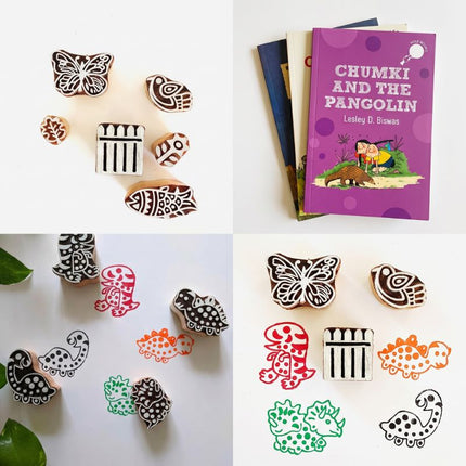 Little Artist Gift Set — Nature Book + Wooden Stamping Set