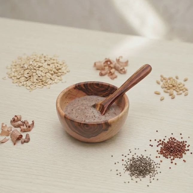 Handcrafted Wood Bowl & Spoon Set