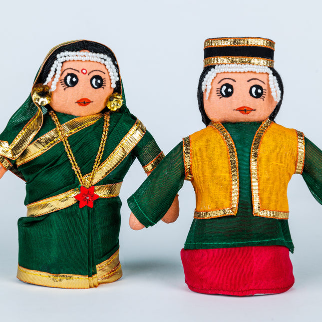 Traditional Maharashtrian Couple Handmade Cloth Doll