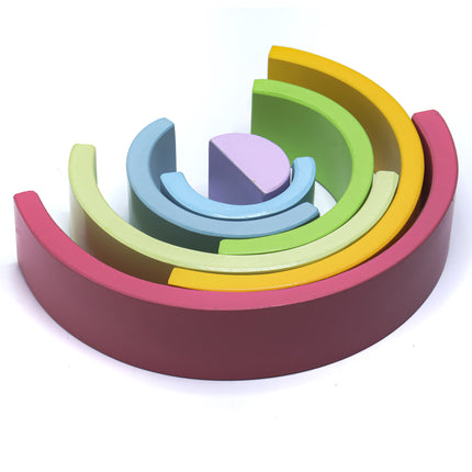 Rainbow Stacking Tunnel Blocks - Pastels