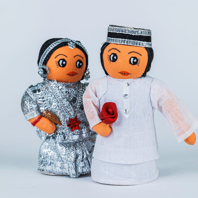 Traditional Parsi Couple Handmade Cloth Doll