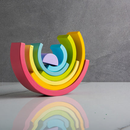 Rainbow Stacking Tunnel Blocks - Pastels