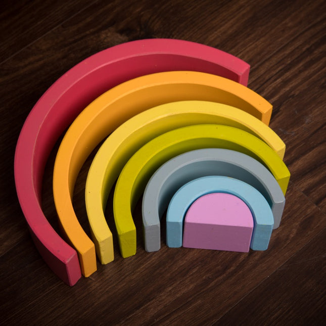 Rainbow Stacking Tunnel Blocks - Pastels